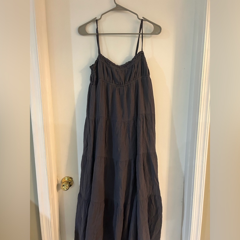 Zara Gray Spaghetti Strap maxi sundress